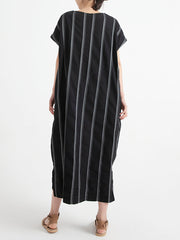 Stripe Cotton Summer Casual Loose Dress