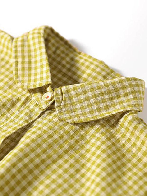 Plaid Cotton Long Sleeve Breasted Pocket Shirt