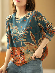 Prints Casual Knit Short Sleeve Women Sweater T Shirt