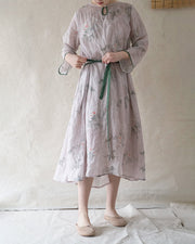 Floral Vintage Women Loose Chinese Style Dress
