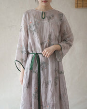 Floral Vintage Women Loose Chinese Style Dress