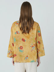 Flower Prints Long Sleeve Spring Women T Shirt M-2XL