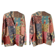 Knitted Floral Autumn Colorful Sweater Coat