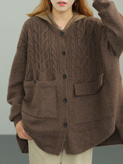 Knitted Irregular Hem Breasted Cardigans Sweater