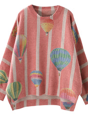 Hot Air Balloon Casual Loose Warm Sweater